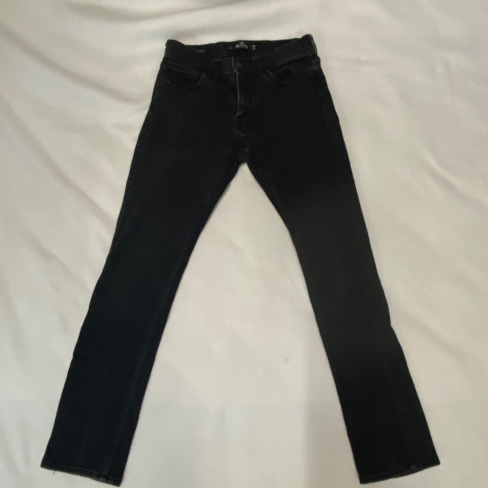 Hollister Mens Slim Straight Black Jeans W29‎ L32 Advanced Stretch Denim